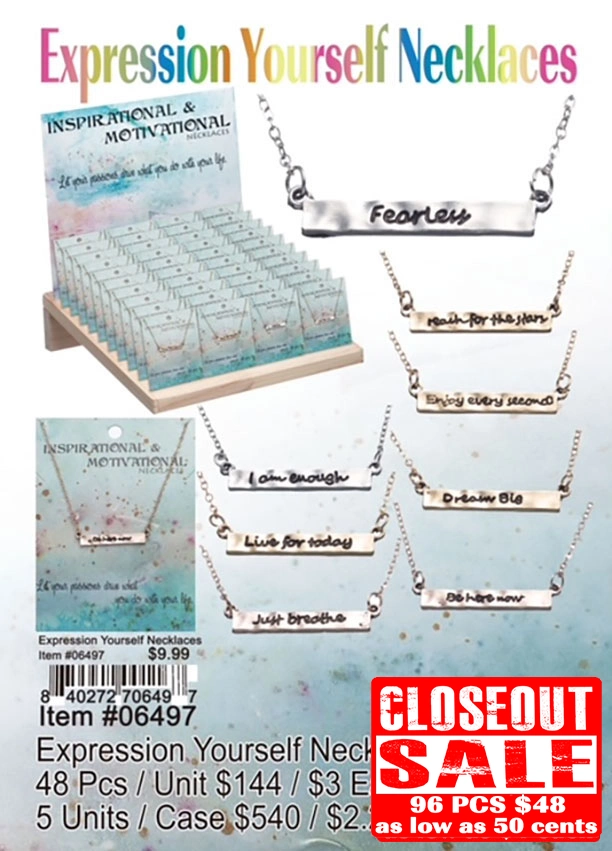 Expression Yourself Necklaces - Closeout 96 Pcs.